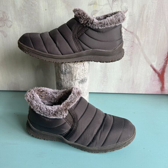 Minnetonka Timpson Tulsa Slip-On Snowshoes Low Tops Women's Size 9 Fur Lined - Picture 4 of 13